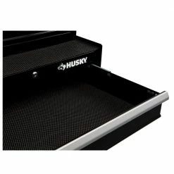Husky 26.5 in. W x 18 in. D Standard Duty 4-Drawer Rolling Tool Cabinet in Gloss Black -ToolHub Shop gloss black husky tool cabinets hkst98066bk 1f 1000