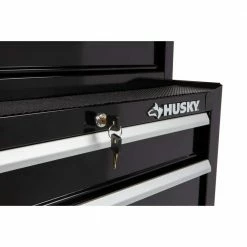Husky 26.5 in. W x 18 in. D Standard Duty 4-Drawer Rolling Tool Cabinet in Gloss Black -ToolHub Shop gloss black husky tool cabinets hkst98066bk 76 1000