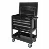 Husky 33 in. W 4-Drawer Mechanics Tool Utility Cart in Gloss Black -ToolHub Shop gloss black husky tool carts houc3304b10 64 1000
