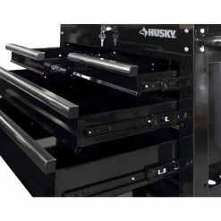 Husky 33 in. W 4-Drawer Mechanics Tool Utility Cart in Gloss Black -ToolHub Shop gloss black husky tool carts houc3304b10 77 1000