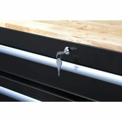 Husky 46 in. W x 24.5 in. D Standard Duty 9-Drawer Mobile Workbench Tool Chest with Solid Wood Top in Gloss Black -ToolHub Shop gloss black with silver trim husky mobile workbenches h46mwc9v2 4f 1000