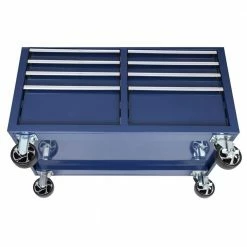 Husky 46 in. W x 24.5 in. D Standard Duty 9-Drawer Mobile Workbench Tool Chest with Solid Wood Top in Gloss Blue -ToolHub Shop gloss blue with silver trim husky mobile workbenches h46mwc9gbv2 66 1000