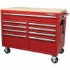 Husky 46 in. W x 24.5 in. D 9-Drawer Gloss Red Deep Tool Chest Mobile Workbench with Hardwood Top -ToolHub Shop gloss red husky mobile workbenches h46mwc9rv2 c 64 1000