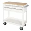 Husky 36 in. 3-Drawer with Solid Wood Top in Gloss White Utility Cart 2 Husky 36 in. 3-Drawer with Solid Wood Top in Gloss White Utility Cart -ToolHub Shop gloss white husky tool carts houc3603bj1 64 1000