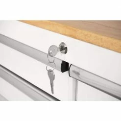 Husky 36 in. 3-Drawer with Solid Wood Top in Gloss White Utility Cart 22 Husky 36 in. 3-Drawer with Solid Wood Top in Gloss White Utility Cart -ToolHub Shop gloss white husky tool carts houc3603bj1 76 1000