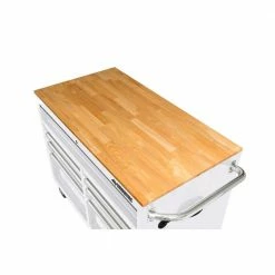 Husky 46 in. W x 24.5 in D Standard Duty 9-Drawer Mobile Workbench Tool Chest with Solid Wood Top in Gloss White 24 Husky 46 in. W x 24.5 in D Standard Duty 9-Drawer Mobile Workbench Tool Chest with Solid Wood Top in Gloss White -ToolHub Shop gloss white with silver trim husky mobile workbenches hotc4609bj6m fa 1000