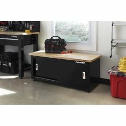 Husky Steel Storage Bench in Black (48 in. W x 20 in. H x 18 in. D) 25 Husky Steel Storage Bench in Black (48 in. W x 20 in. H x 18 in. D) -ToolHub Shop glossy husky free standing cabinets g4802b us 31 1000