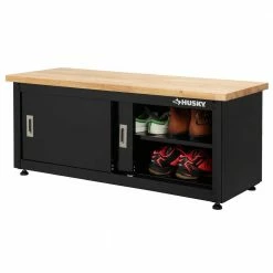 Husky Steel Storage Bench in Black (48 in. W x 20 in. H x 18 in. D) 15 Husky Steel Storage Bench in Black (48 in. W x 20 in. H x 18 in. D) -ToolHub Shop glossy husky free standing cabinets g4802b us e1 1000