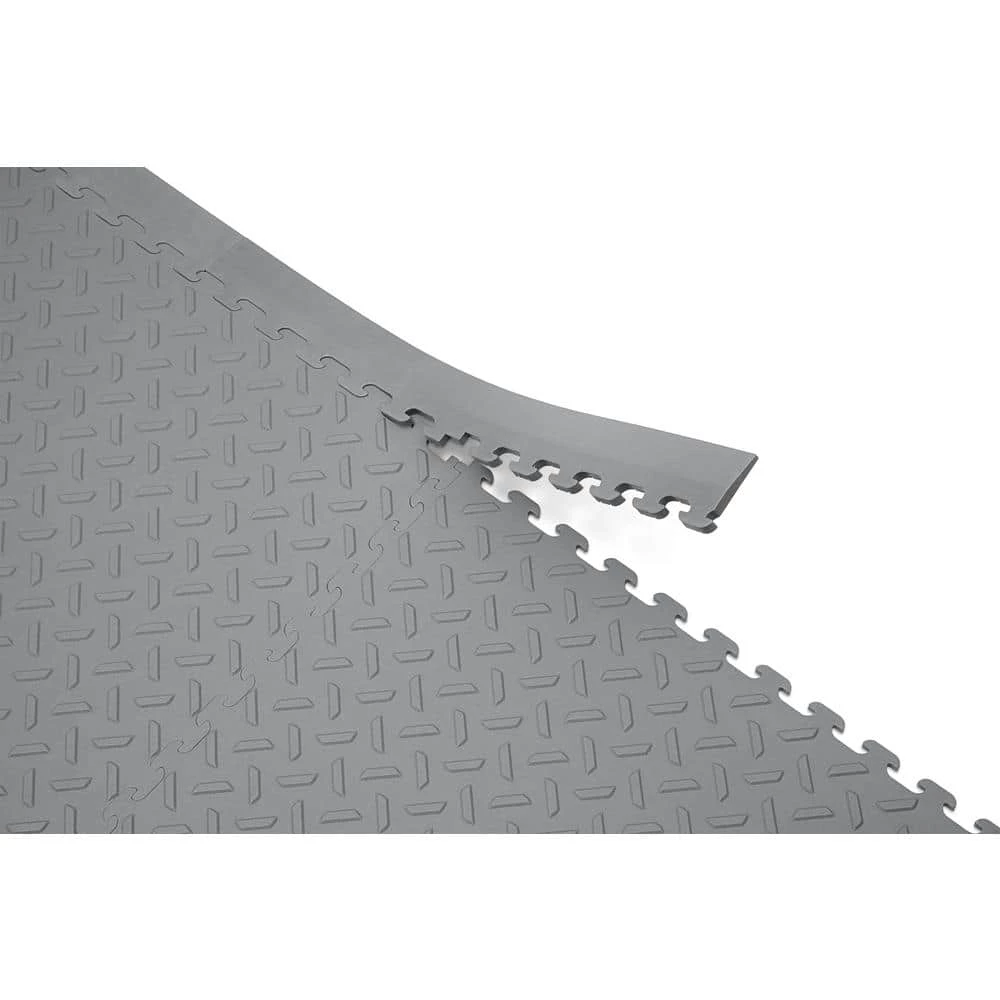 Husky 18.4 in. x 18.4 in. Gray Commercial PVC Garage Flooring Trim Kit 8 Husky 18.4 in. x 18.4 in. Gray Commercial PVC Garage Flooring Trim Kit - Image 6