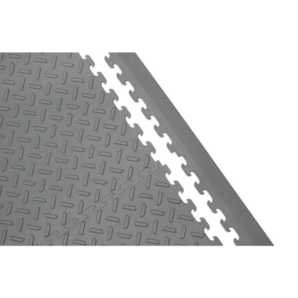 Husky 18.4 in. x 18.4 in. Gray Commercial PVC Garage Flooring Trim Kit 6 Husky 18.4 in. x 18.4 in. Gray Commercial PVC Garage Flooring Trim Kit - Image 4
