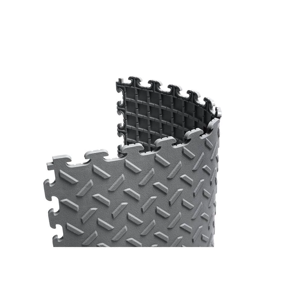 Husky 18.4 in. x 18.4 in. Gray PVC Garage Flooring Tile (6-Pack) 9 Husky 18.4 in. x 18.4 in. Gray PVC Garage Flooring Tile (6-Pack) - Image 7