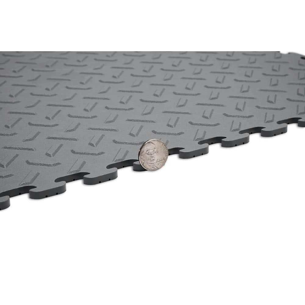 Husky 18.4 in. x 18.4 in. Gray PVC Garage Flooring Tile (6-Pack) 10 Husky 18.4 in. x 18.4 in. Gray PVC Garage Flooring Tile (6-Pack) - Image 8