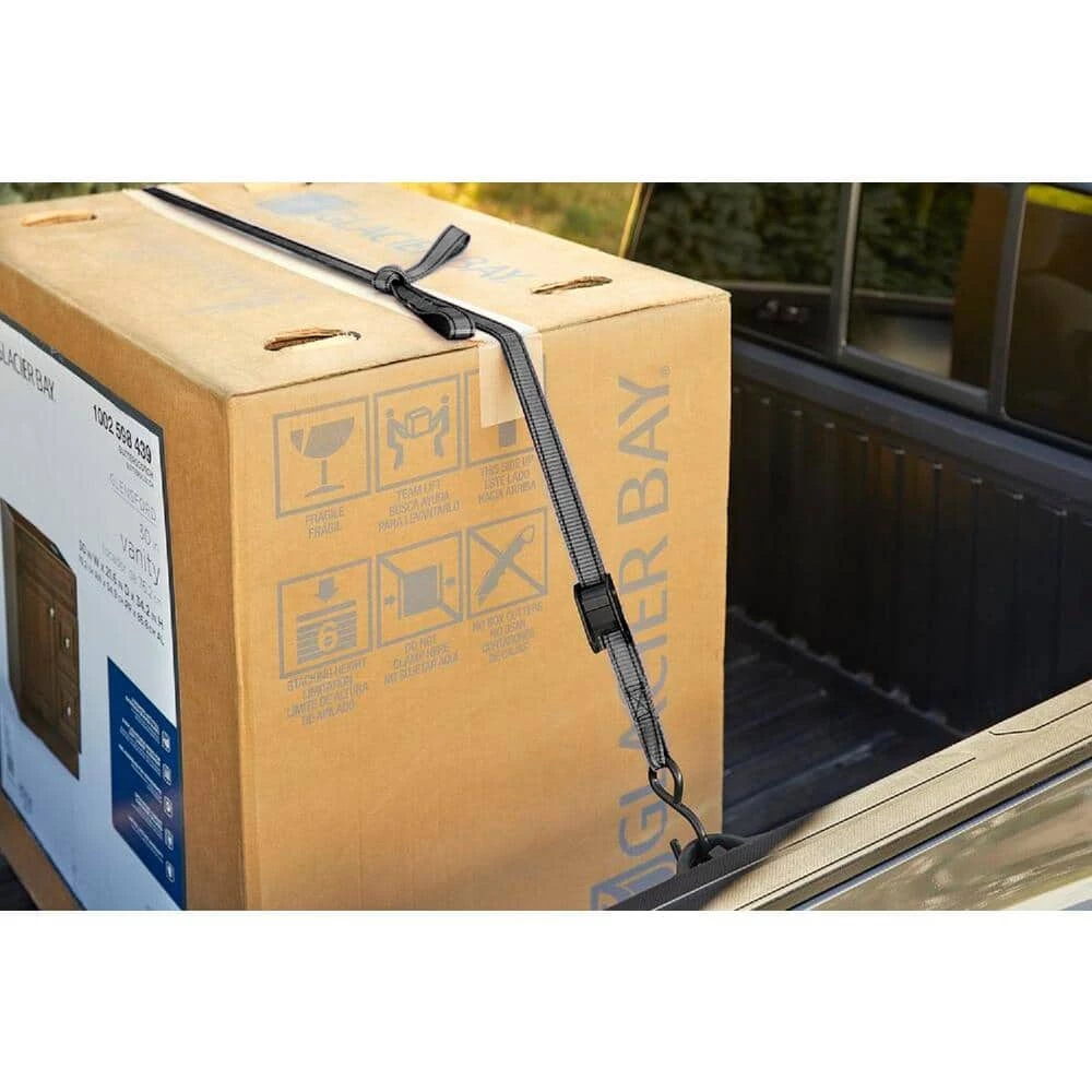 Husky 10 ft. x 1 in. Cam Buckle Tie-Down (Grey) Straps with S Hook (4-Pack) 4 Husky 10 ft. x 1 in. Cam Buckle Tie-Down (Grey) Straps with S Hook (4-Pack) - Image 2