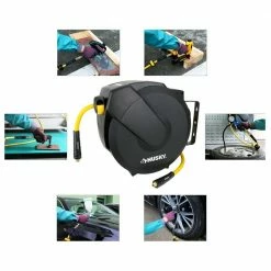 Husky 3/8 in. x 50 ft. Enclosed Hybrid Air Hose Reel 16 Husky 3/8 in. x 50 ft. Enclosed Hybrid Air Hose Reel -ToolHub Shop husky air hoses ahr1003 c3 1000