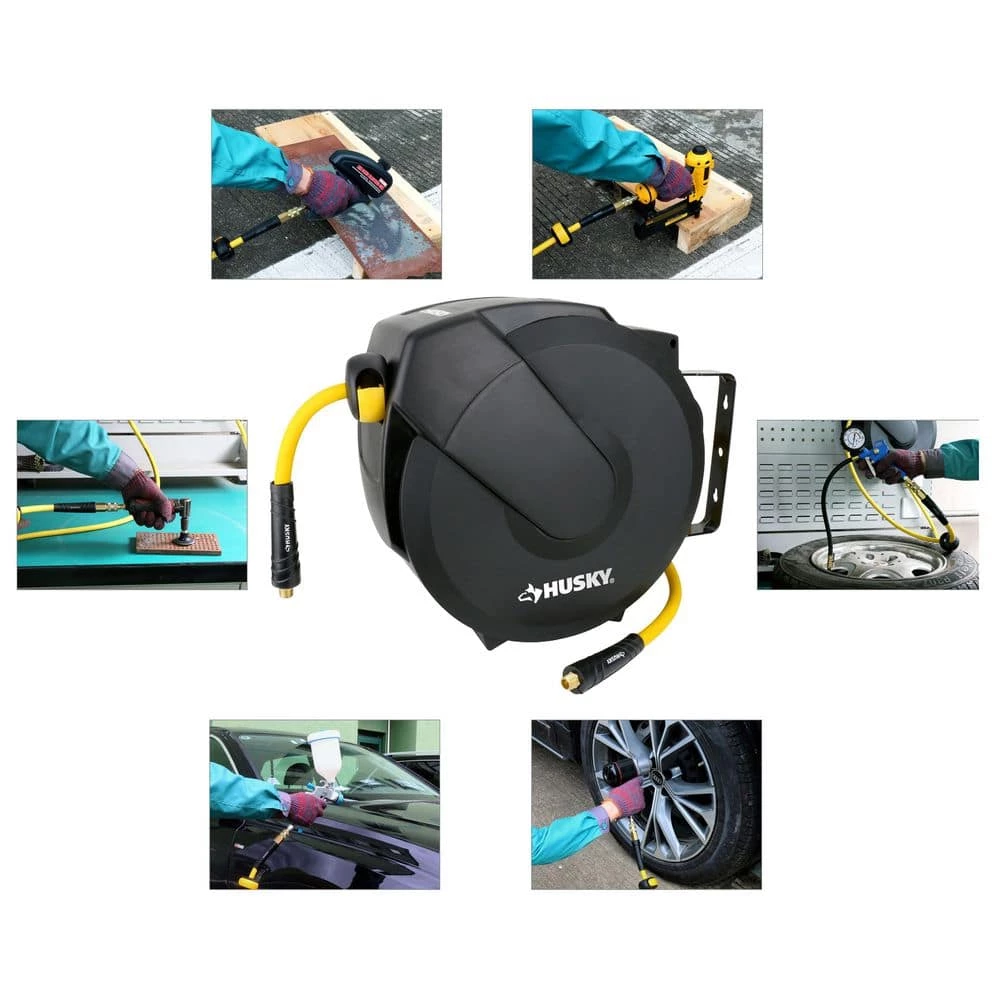 Husky 3/8 in. x 50 ft. Enclosed Hybrid Air Hose Reel 7 Husky 3/8 in. x 50 ft. Enclosed Hybrid Air Hose Reel - Image 5
