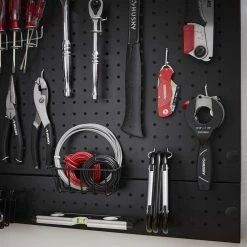Husky Steel Pegboard Set in Black (28 in. W x 23.5 in H) for Heavy Duty Welded Steel Garage Storage System -ToolHub Shop husky black husky pegboards hsl0222 4f 1000