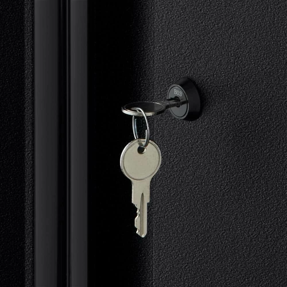 Husky Pro Duty Welded 20-Gauge Steel 2-Door Garage Base Cabinet in Black LINE-X (28 in. W x 33 in. H x 21.5 in. D) 6 Husky Pro Duty Welded 20-Gauge Steel 2-Door Garage Base Cabinet in Black LINE-X (28 in. W x 33 in. H x 21.5 in. D) - Image 4