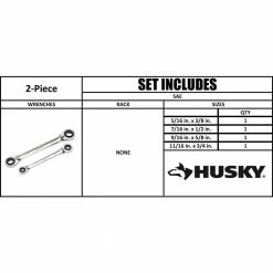 Husky SAE Quad Drive Ratcheting Wrench Set (2-Piece) 15 Husky SAE Quad Drive Ratcheting Wrench Set (2-Piece) -ToolHub Shop husky box wrenches hqrrw2pcsae d4 1000