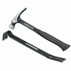 Husky 20 oz. Steel Rip Hammer and 15 in. Wrecking Bar
