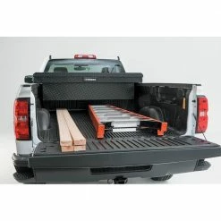 Husky 71.36 in. Matte Black Aluminum Full Size Crossbed Truck Tool Box -ToolHub Shop husky crossover truck tool boxes 102100 53 01 76 1000