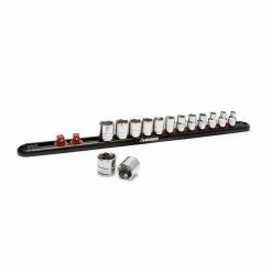 Husky Magnetic Rail Socket Holder Set (3-Piece) -ToolHub Shop husky garage cabinet accessories h234dswmgrailc 4f 1000