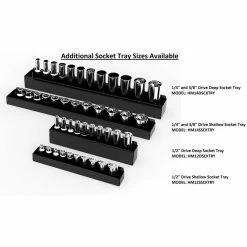 Husky 13 in. W Magnetic 3/8 in. and 1/2 in. Drive Deep Socket Tray Holder, 2-Pack 10 Husky 13 in. W Magnetic 3/8 in. and 1/2 in. Drive Deep Socket Tray Holder, 2-Pack -ToolHub Shop husky garage cabinet accessories hm12dscktry2pk 4f 1000