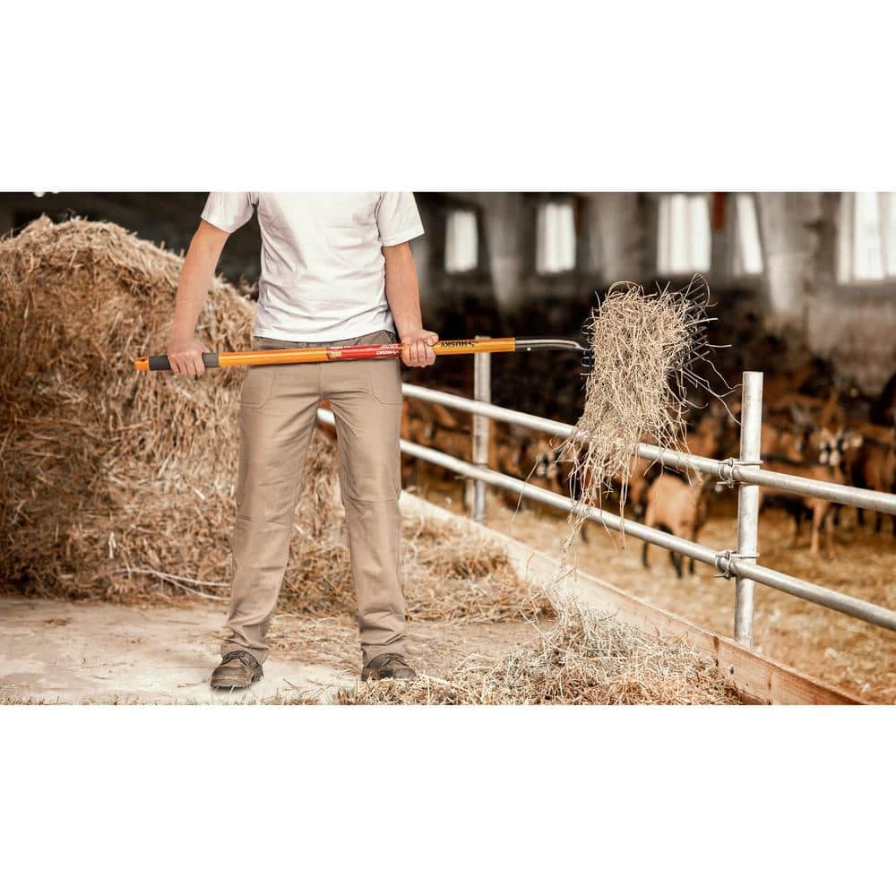 Husky 47 in. Wood Handle 10-Tines Welded Bedding Garden Fork 6 Husky 47 in. Wood Handle 10-Tines Welded Bedding Garden Fork - Image 4