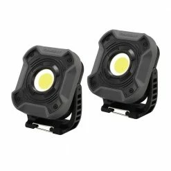 Husky 800-Lumen LED Utility Lights 2-Modes with Magnetic Handle and Batteries (2-Pack)