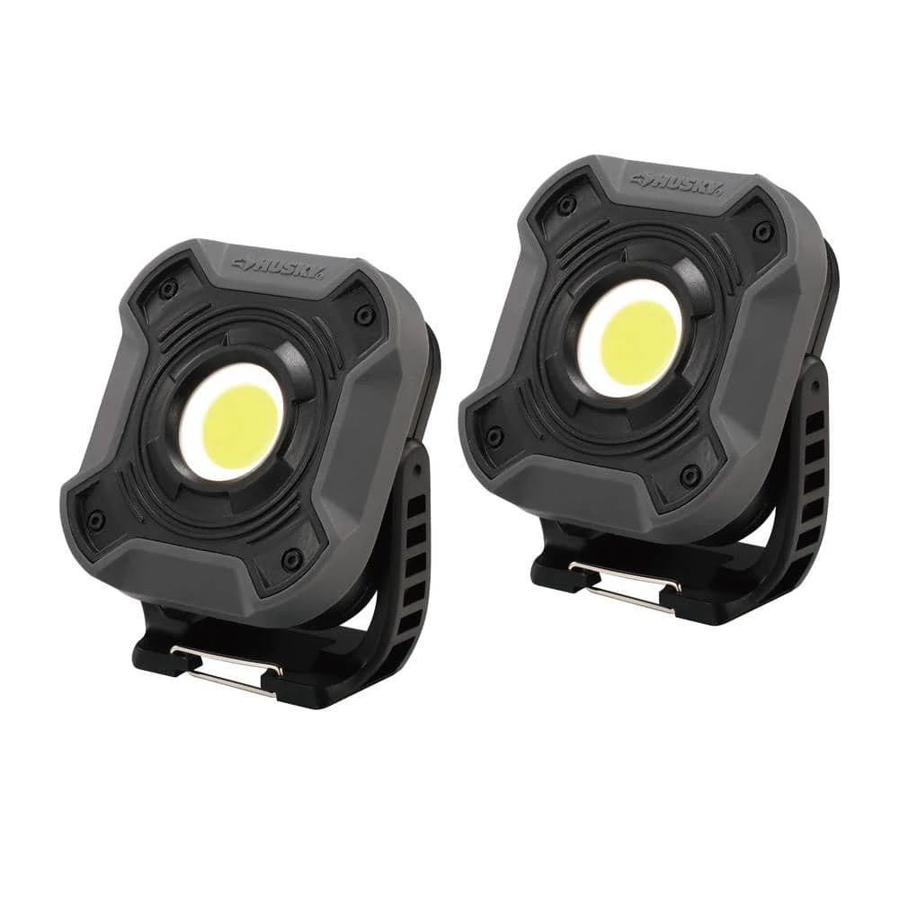 Husky 800-Lumen LED Utility Lights 2-Modes with Magnetic Handle and Batteries (2-Pack) 3 Husky 800-Lumen LED Utility Lights 2-Modes with Magnetic Handle and Batteries (2-Pack)