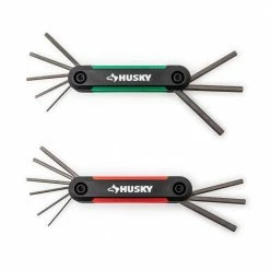 Husky Mini Folding Hex Key Set (9-Piece SAE, 8-Piece MM) -ToolHub Shop husky hex key sets hmfhksm17pcn 06 1f 1000