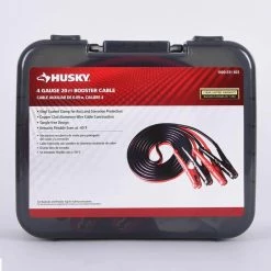 Husky 20 ft. 4-Gauge Booster Cables -ToolHub Shop husky jumper cables 0160420 ul1 d4 1000