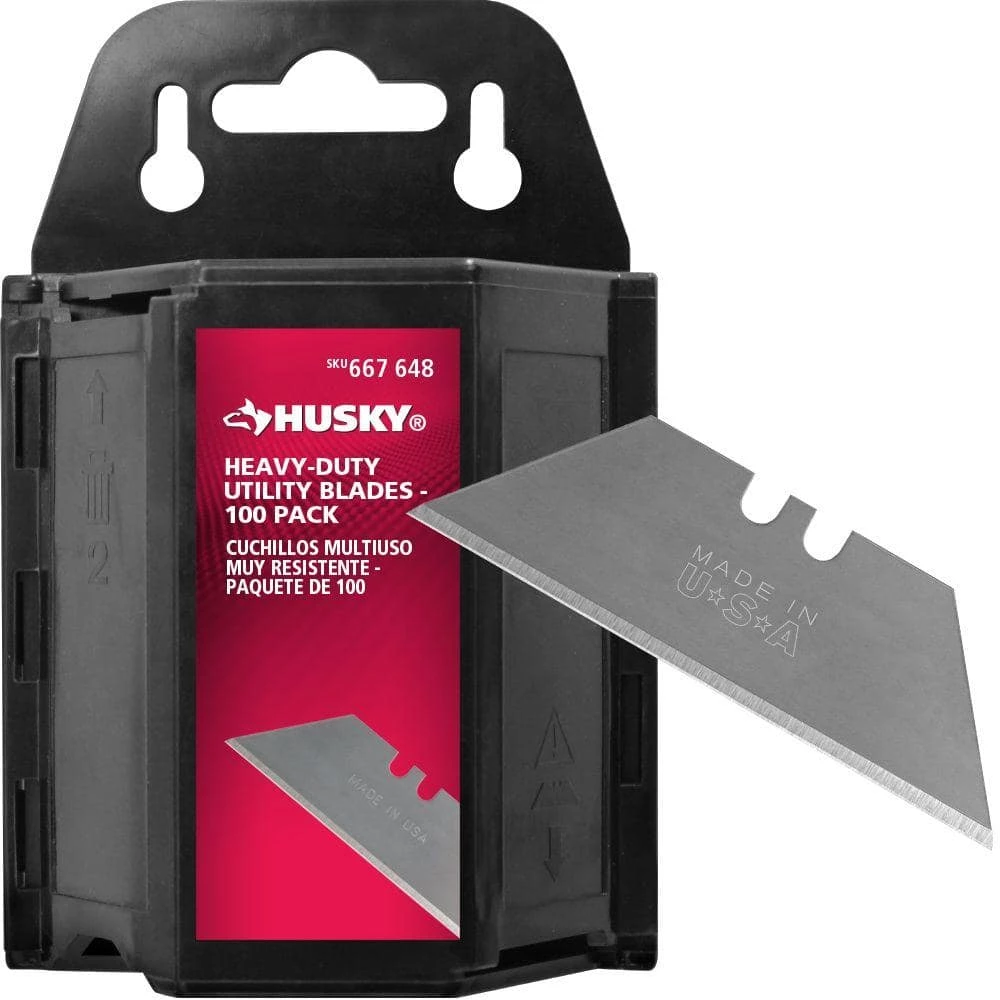 Husky Heavy-Duty Utility Blades Dispenser (100-Pack) 3 Husky Heavy-Duty Utility Blades Dispenser (100-Pack)