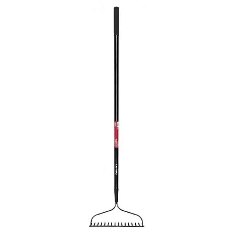 Husky 57 in. L Fiberglass Handle 16-Tinens Garden Bow Rake with Grip 3 Husky 57 in. L Fiberglass Handle 16-Tinens Garden Bow Rake with Grip