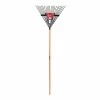 Husky 54 in. L Wood Handle 22 Tines Steel Leaf Rake with Grip