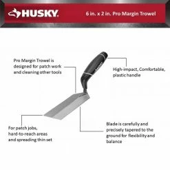 Husky 6 in. x 2 in. Pro Margin Trowel -ToolHub Shop husky margin trowels 57506 c3 1000