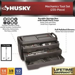 Husky Mechanics Tool Set (235-Piece) 19 Husky Mechanics Tool Set (235-Piece) -ToolHub Shop husky mechanics tool sets h235mtschest 40 1000