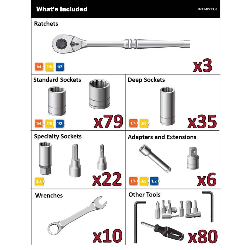Husky Mechanics Tool Set (235-Piece) 4 Husky Mechanics Tool Set (235-Piece) - Image 2