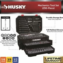 Husky Mechanics Tool Set (290-Piece) -ToolHub Shop husky mechanics tool sets h290mts 40 1000