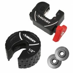 Husky 1/2 in. Auto Tube Cutter and 5/8 in. Junior Tube Cutter With Replacement Cutting Wheels Bundle