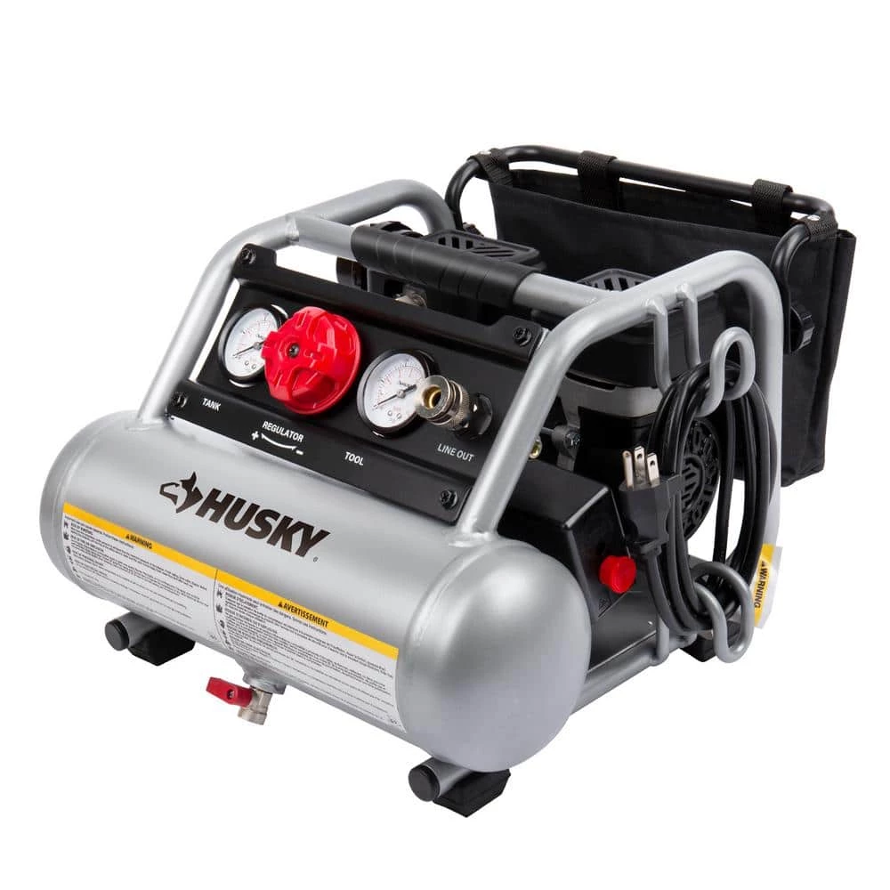 Husky 1 Gal. Portable Electric-Powered Silent Air Compressor 5 Husky 1 Gal. Portable Electric-Powered Silent Air Compressor - Image 3
