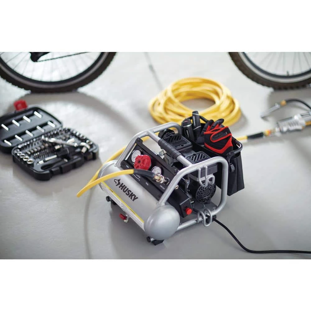 Husky 1 Gal. Portable Electric-Powered Silent Air Compressor 8 Husky 1 Gal. Portable Electric-Powered Silent Air Compressor - Image 6