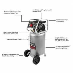 Husky 20 Gal. Vertical Electric-Powered Silent Air Compressor -ToolHub Shop husky portable air compressors 3332013 76 1000
