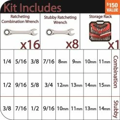 Husky SAE and Metric Ratcheting Wrench Set (24-Piece) -ToolHub Shop husky ratcheting wrenches hrw24pc 31 1000