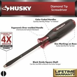 Husky Diamond Tip Magnetic Screwdriver Set (6-Piece) 13 Husky Diamond Tip Magnetic Screwdriver Set (6-Piece) -ToolHub Shop husky screwdriver sets h6pcmdtssd 40 1000
