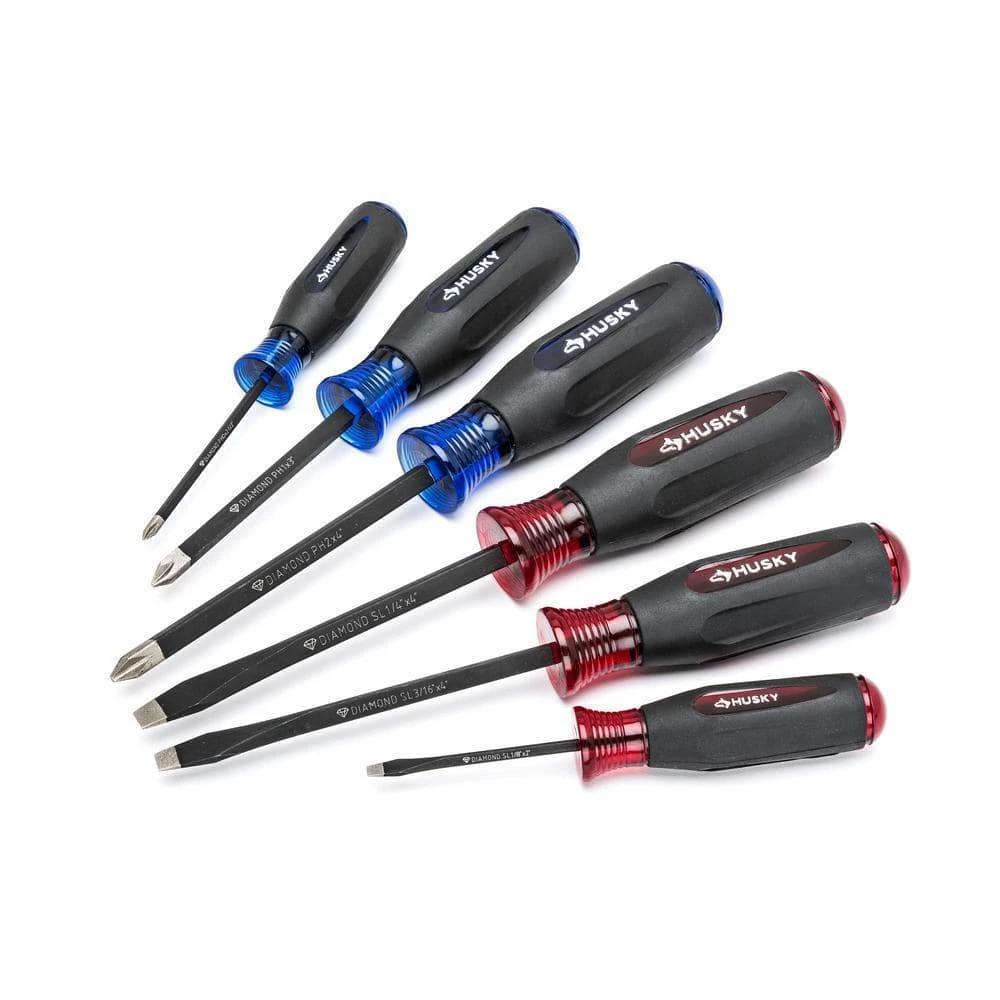 Husky Diamond Tip Magnetic Screwdriver Set (6-Piece) 3 Husky Diamond Tip Magnetic Screwdriver Set (6-Piece)