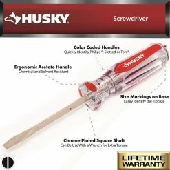 Husky Variety Screwdriver Set (6-Piece) -ToolHub Shop husky screwdriver sets h6pcsds 40 1000