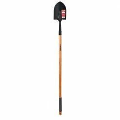 Husky 47 in. L Wood Handle Floral Steel Digging Shovel with Grip