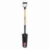 Husky 28 in. D-Grip short Wood Handle Steel Drain Spade -ToolHub Shop husky shovels 618029 64 1000