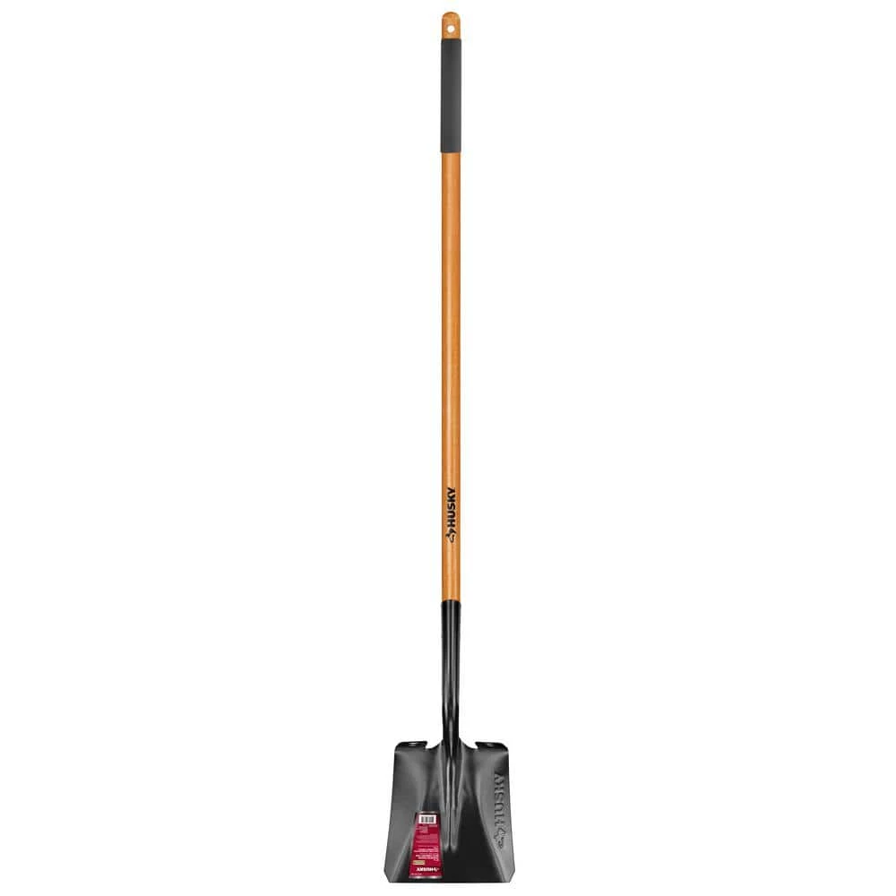 Husky 47 in. L Wood Handle Carbon Steel Transfer Shovel with Grip 3 Husky 47 in. L Wood Handle Carbon Steel Transfer Shovel with Grip