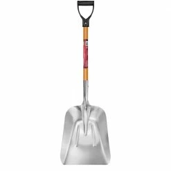 Husky 28 in. D-Grip Short Wood Handle Aluminum Scoop Shovel